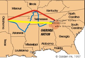 Cherokee Trail of Tears Memorial. map-legendsof america.com