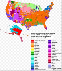 Major Native American Tribes by county in 2000. Info- Census Bureau data